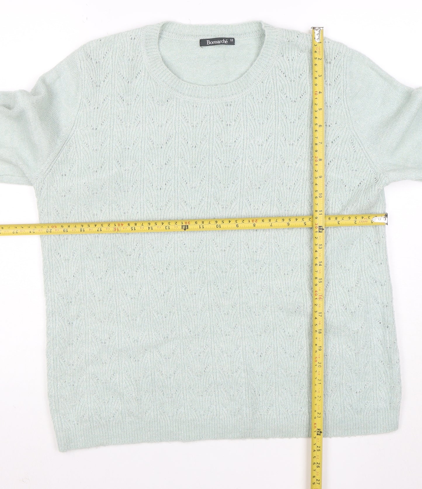 Bonmarche Women's Green Size 12 Crew Neck Knit Jumper