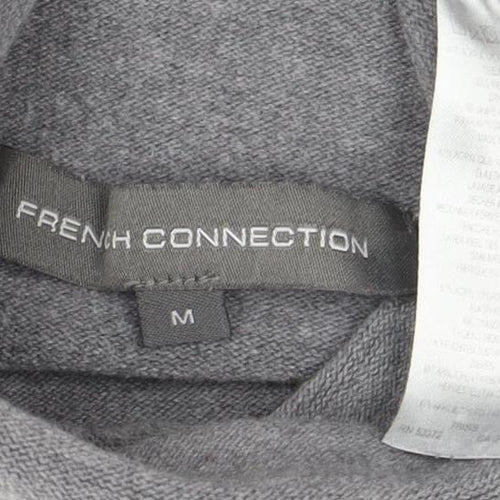 French Connection Womens Grey Roll Neck Striped Jumper Medium