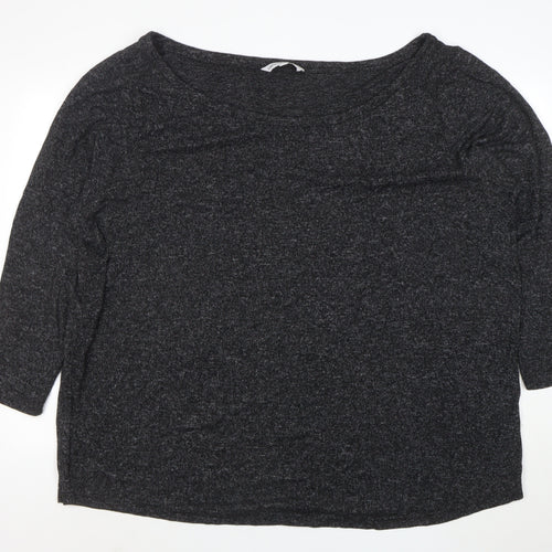 Capsule Women's Black 3/4 Sleeve Lightweight Knit Pullover Jumper Size 28
