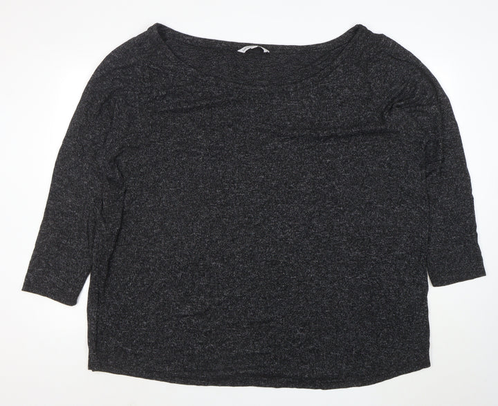 Capsule Women's Black 3/4 Sleeve Lightweight Knit Pullover Jumper Size 28
