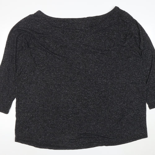 Capsule Women's Black 3/4 Sleeve Lightweight Knit Pullover Jumper Size 28