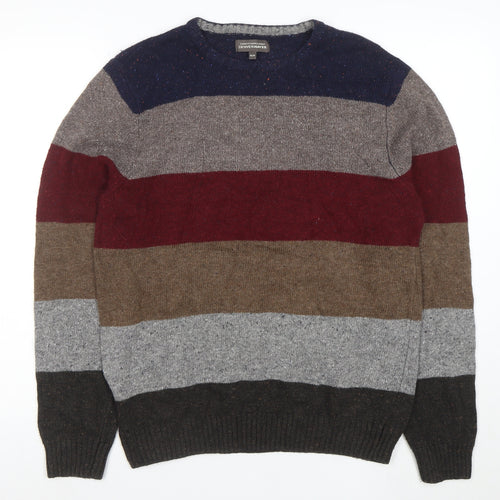 Denver Hayes Men's Multicoloured Striped Cotton Blend Jumper M