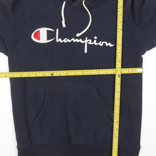 Champion Men's Blue Small Pullover Hoodie Reverse Weave Embroidered Logo