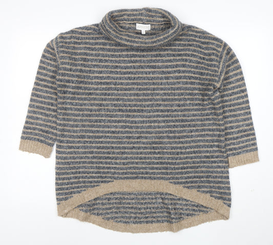 Apricot Women’s Beige Striped Roll Neck Knit Jumper Size 10