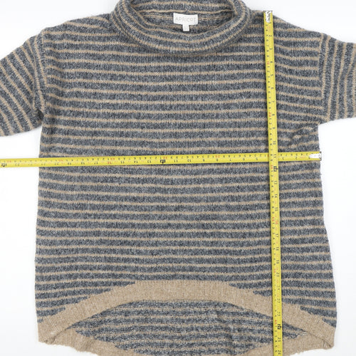 Apricot Women’s Beige Striped Roll Neck Knit Jumper Size 10
