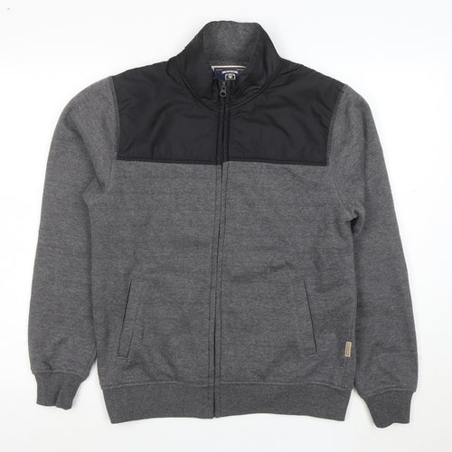 Flying Machine Men's Grey Full Zip Sweatshirt Medium
