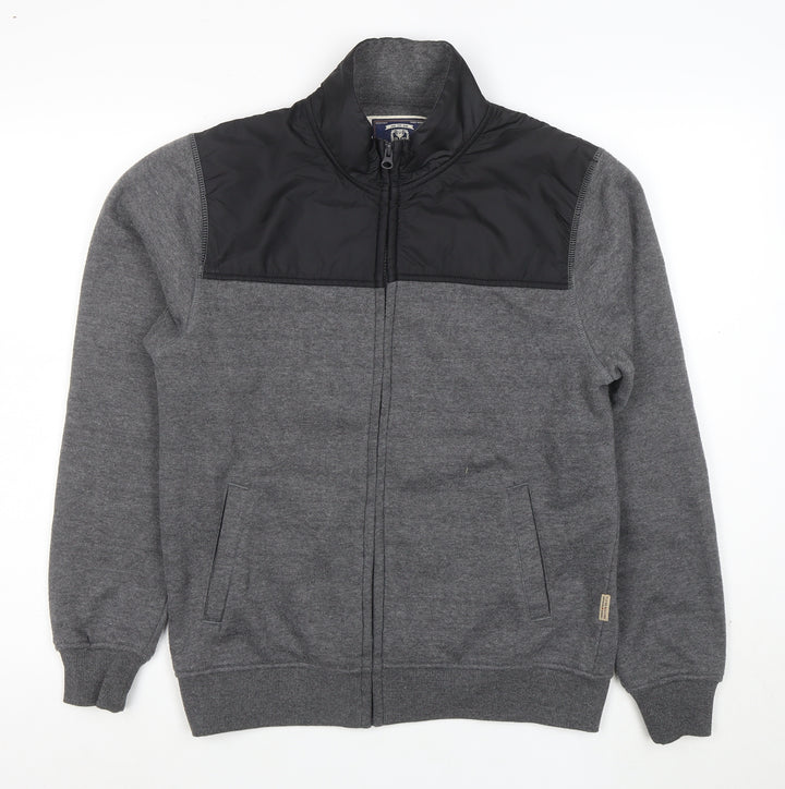 Flying Machine Men's Grey Full Zip Sweatshirt Medium