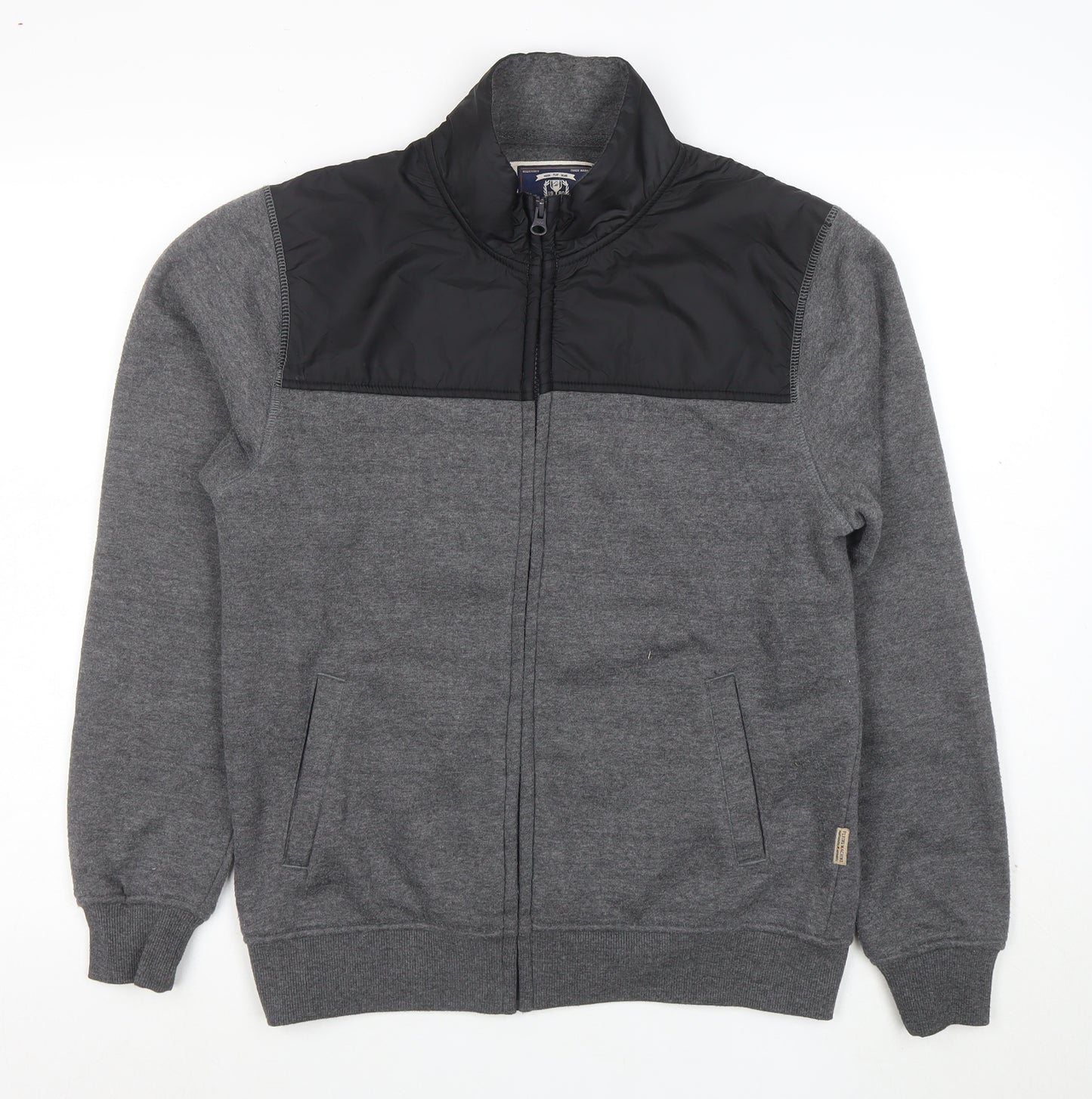 Flying Machine Men's Grey Full Zip Sweatshirt Medium