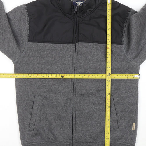 Flying Machine Men's Grey Full Zip Sweatshirt Medium