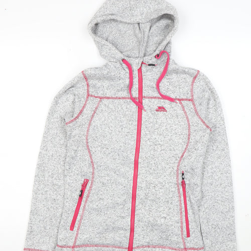 Trespass Women’s Grey Hooded Soft Shell Fleece Jacket Size 10