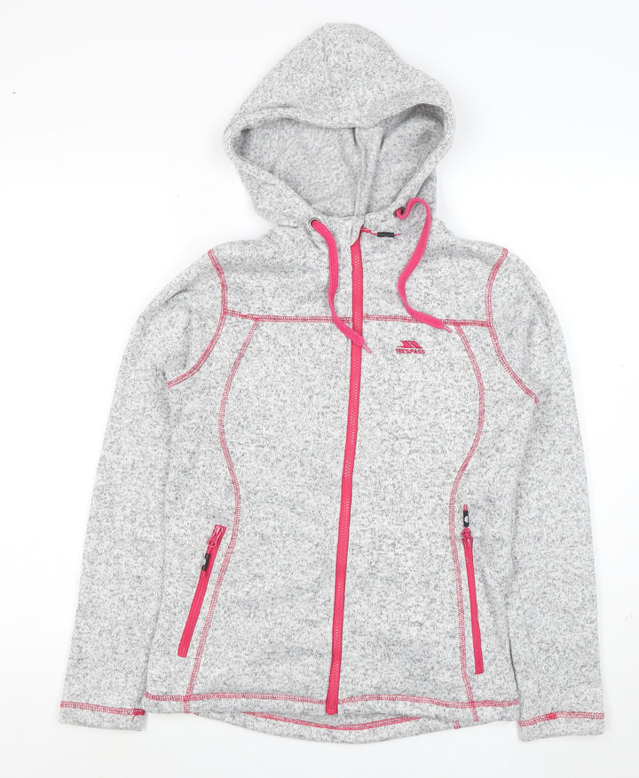 Trespass Women’s Grey Hooded Soft Shell Fleece Jacket Size 10
