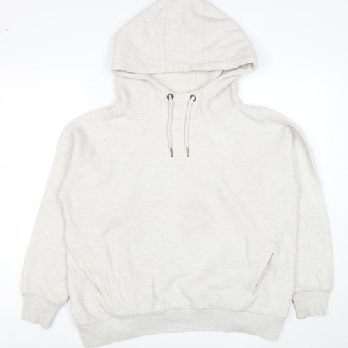 Fat Face Women Grey Pullover Hoodie Medium Cotton Blend Casual