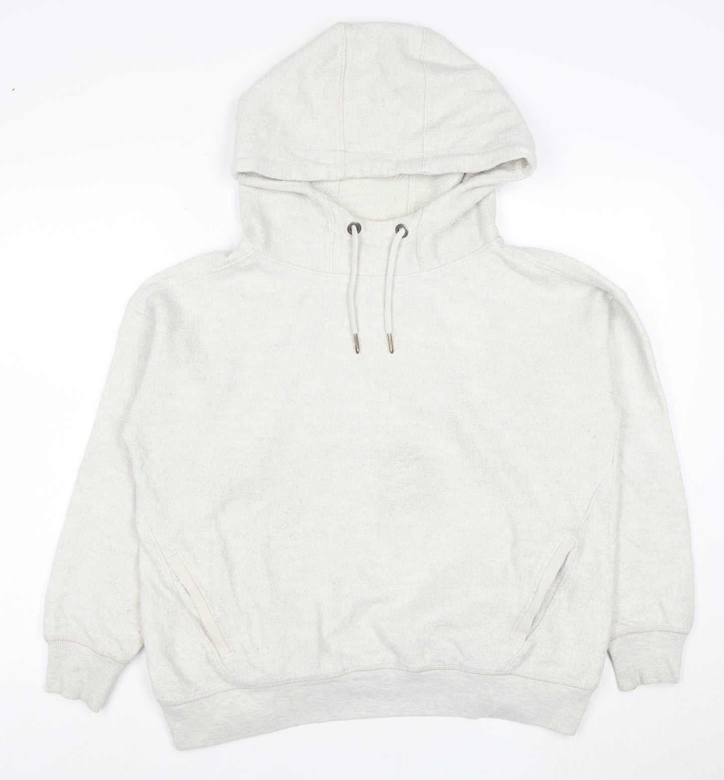 Fat Face Women Grey Pullover Hoodie Medium Cotton Blend Casual
