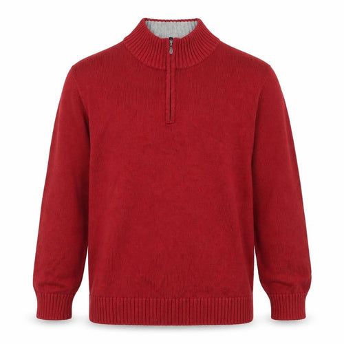 L.L. Bean Men's Red Cotton 1/4 Zip High Neck Jumper Size L