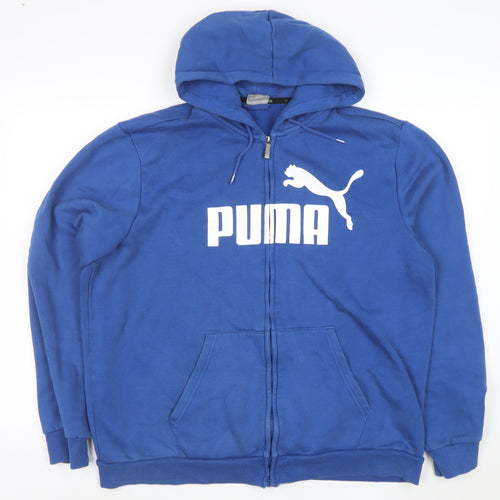 Puma Men's Blue Full Zip Hoodie XL Logo Sportswear