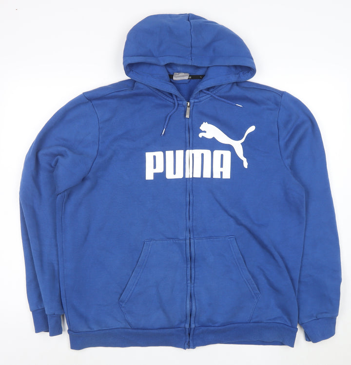 Puma Men's Blue Full Zip Hoodie XL Logo Sportswear
