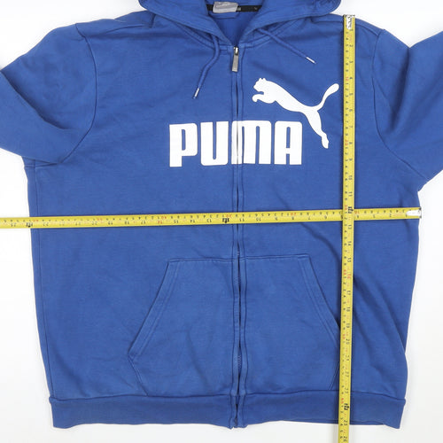 Puma Men's Blue Full Zip Hoodie XL Logo Sportswear