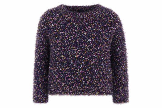 Front view of H! by Henry Holland women’s multicoloured chunky knit jumper, size UK 16
