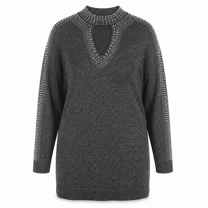 Wallis Women’s Grey Rhinestone Knit Shift Dress Size 16