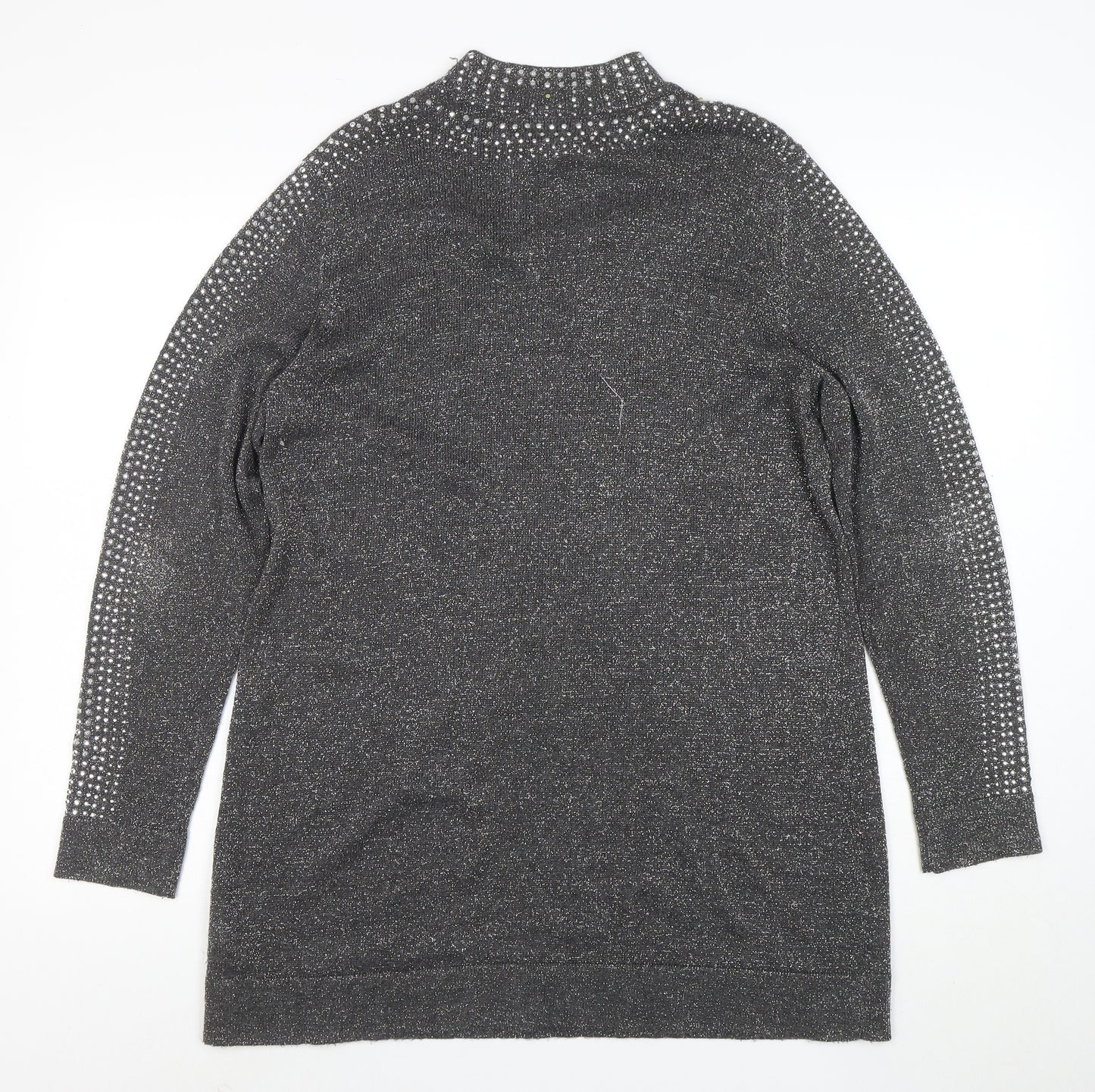 Wallis Women’s Grey Rhinestone Knit Shift Dress Size 16
