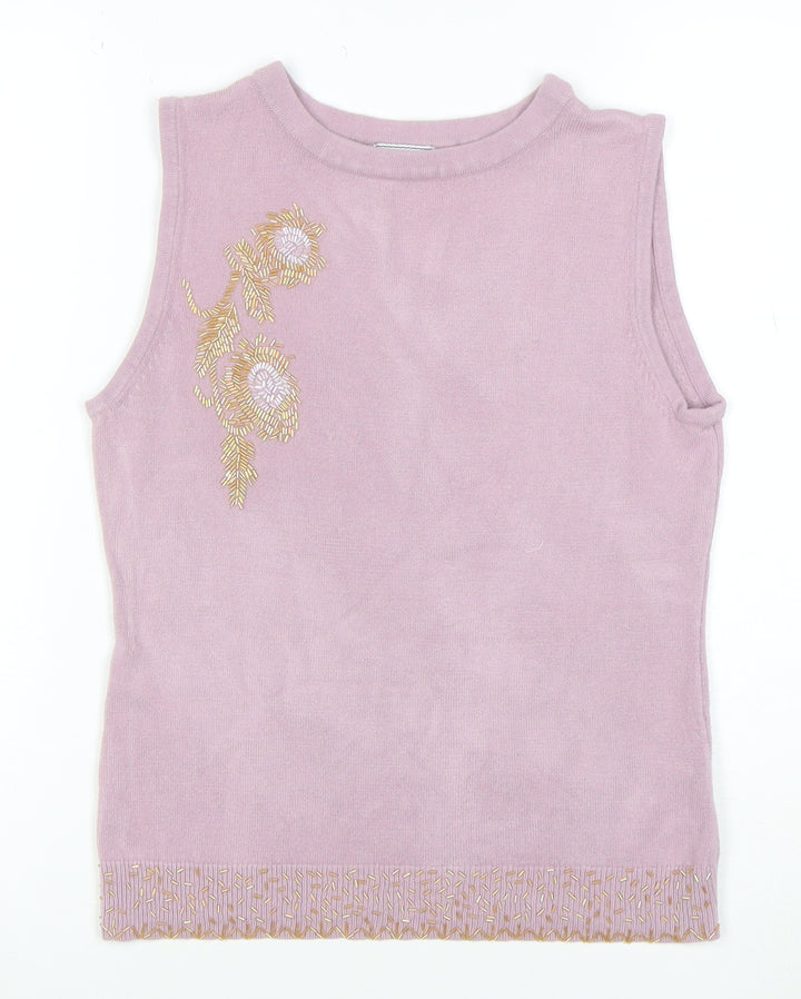 Michele Ambers Women's Purple Sleeveless Knit Tank Top Size 14