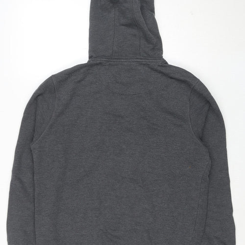 Firetrap Men's Grey Pullover Hoodie L Regular Fit Logo Design