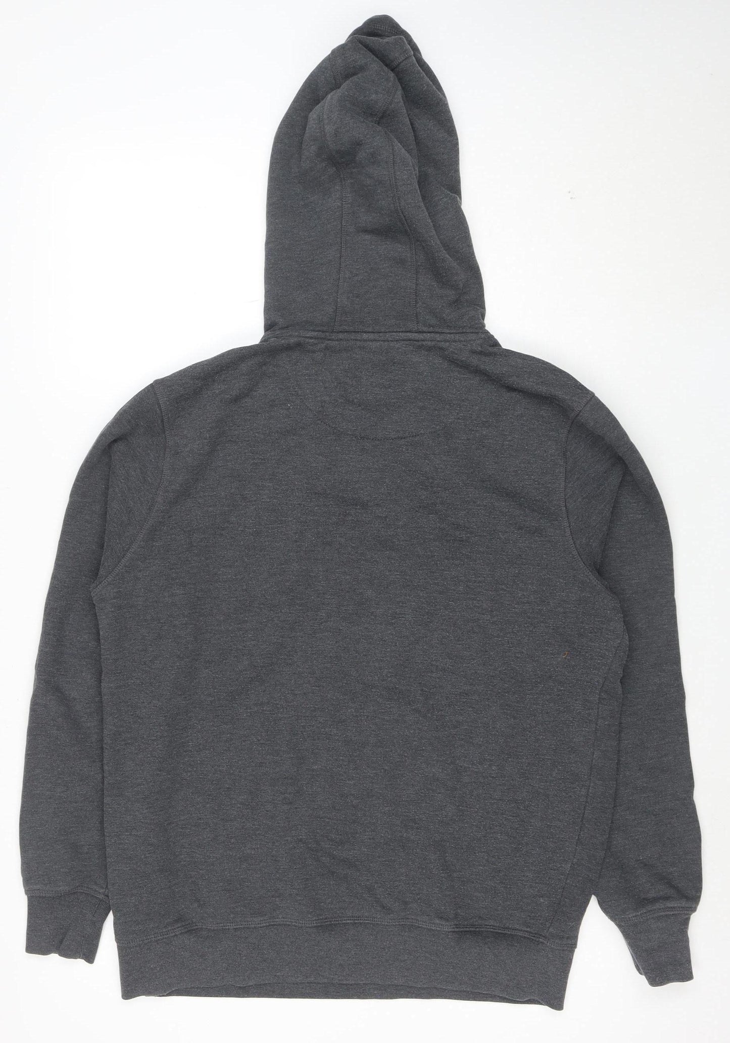 Firetrap Men's Grey Pullover Hoodie L Regular Fit Logo Design