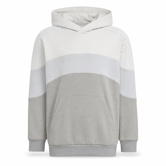 Adidas Boys Grey Colourblock Pullover Hoodie Size 13-14 Years