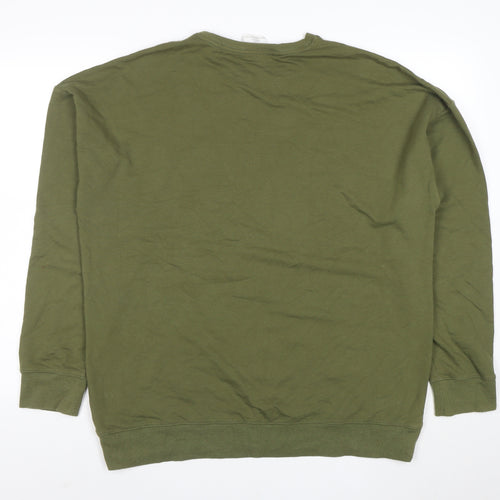 Calvin Klein Men's Green Logo Cotton Pullover Sweatshirt M