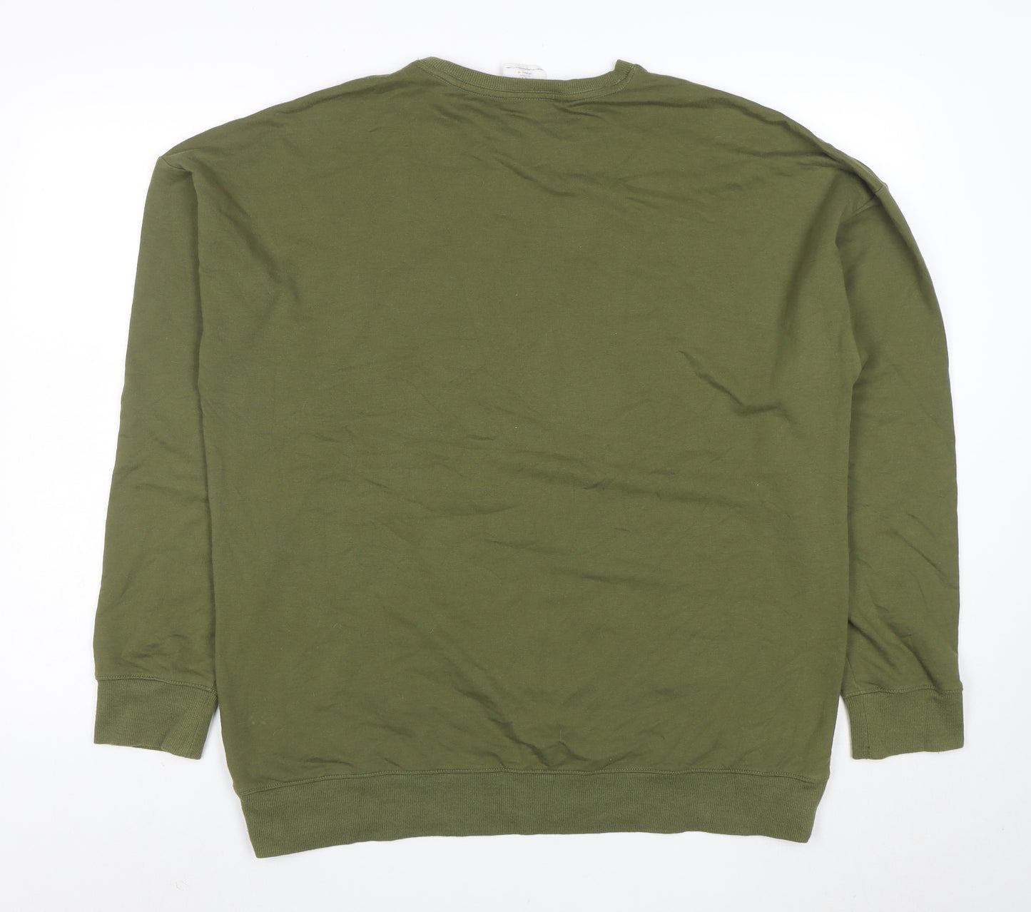 Calvin Klein Men's Green Logo Cotton Pullover Sweatshirt M
