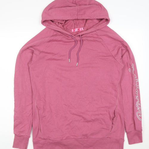 Pineapple Women Pink Long Sleeve Pullover Hoodie L Cotton Blend