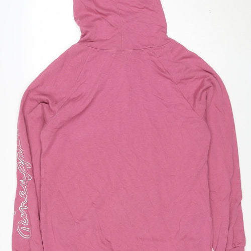 Pineapple Women Pink Long Sleeve Pullover Hoodie L Cotton Blend