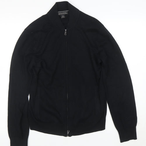 Banana Republic Mens Black XS Full Zip Cotton Cashmere Jumper