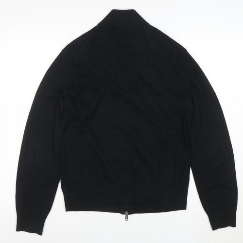 Banana Republic Mens Black XS Full Zip Cotton Cashmere Jumper