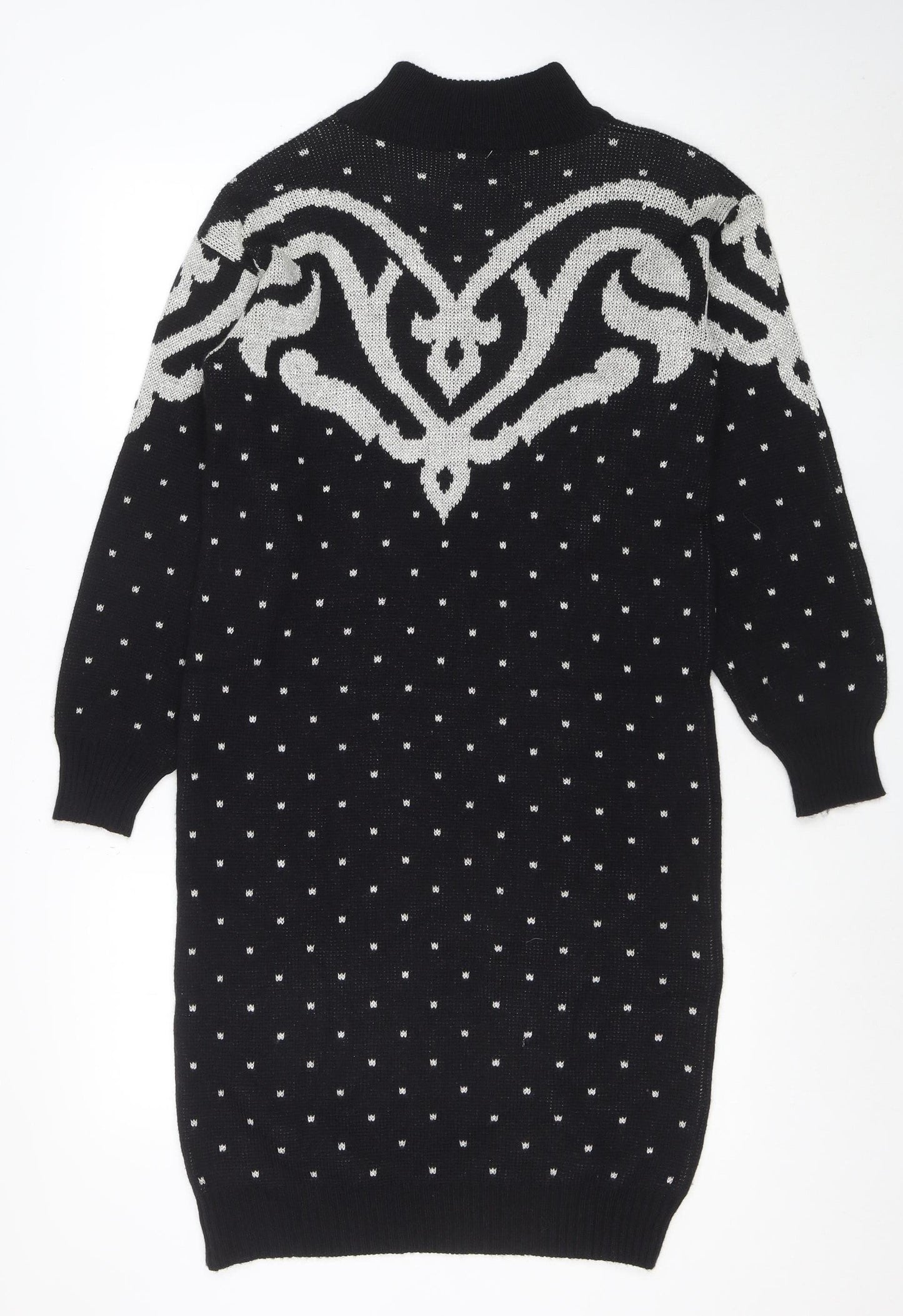 Dressy Tessy Women's Black Knit Geometric Sweater Dress M