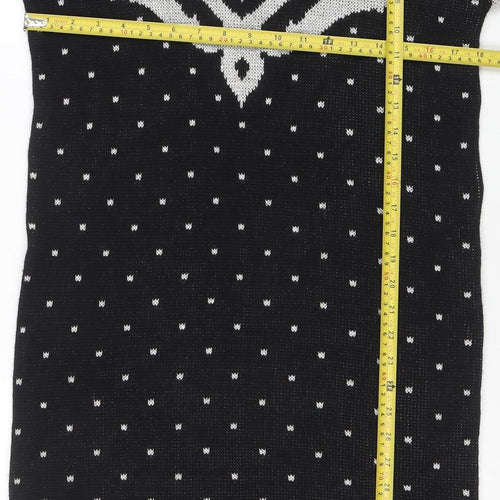 Dressy Tessy Women's Black Knit Geometric Sweater Dress M