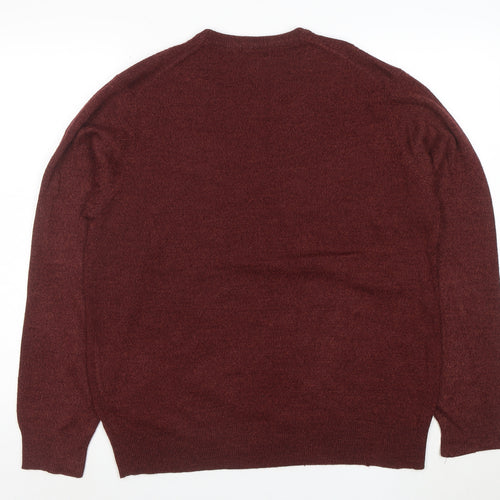 Dockers Men's Brown Argyle Knit Crew Neck Pullover Jumper Size L