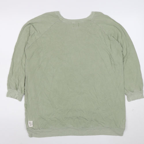 Poste Cute Women’s Green Relaxed Pullover Sweatshirt Size 2 Viscose Blend