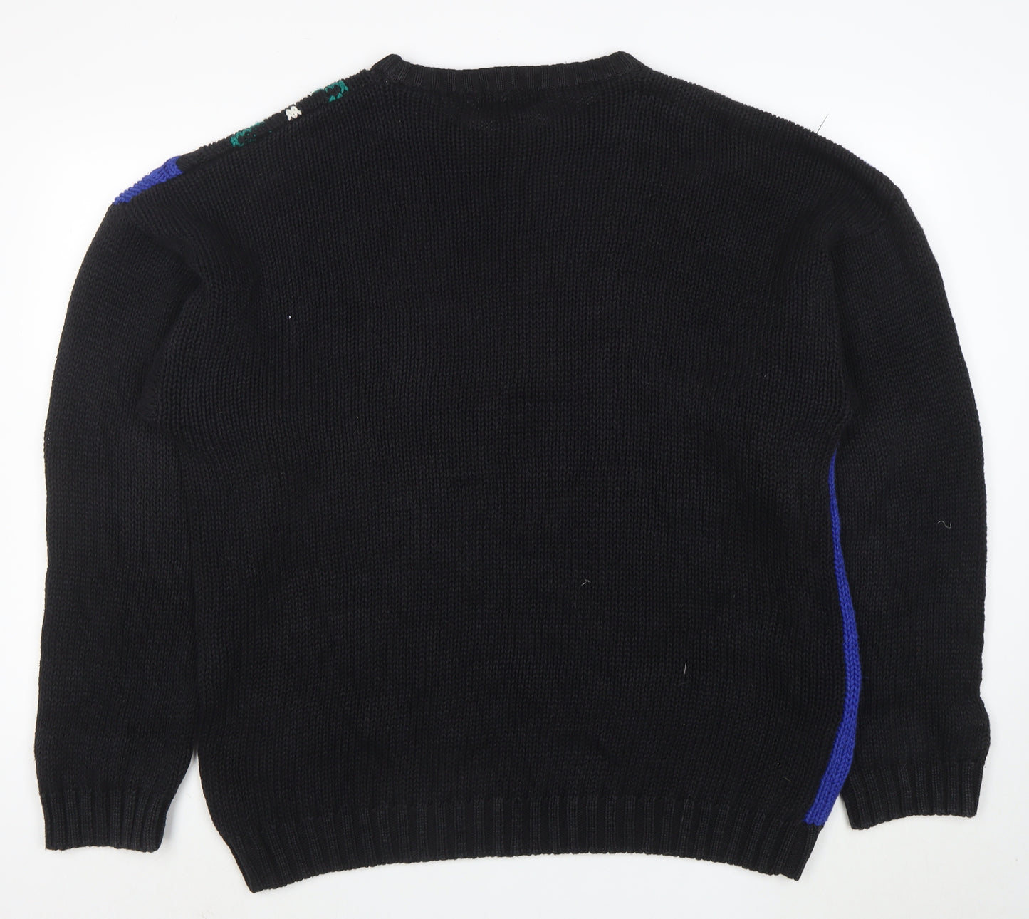 Peter England Men's Multicoloured XL Retro Geometric Chunky Knit Jumper