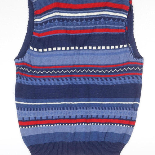 Alfred Dunner Men's Blue Fair Isle Knit Sleeveless Vest M