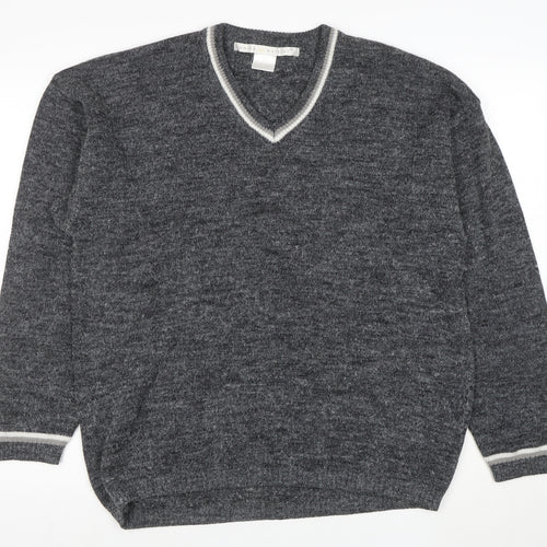 Smith and Watkins Women Grey V-Neck Knit Pullover Jumper XL