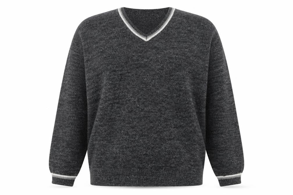 Front view of Smith and Watkins Women Grey V-Neck Knit jumper XL