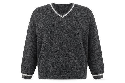 Front view of Smith and Watkins Women Grey V-Neck Knit jumper XL