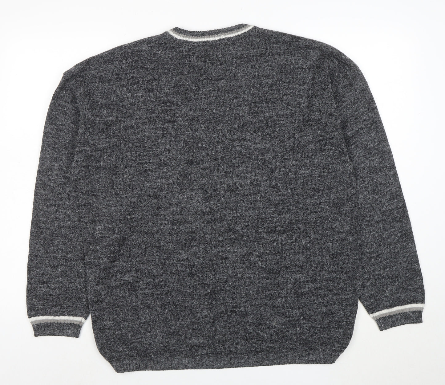 Smith and Watkins Women Grey V-Neck Knit Pullover Jumper XL