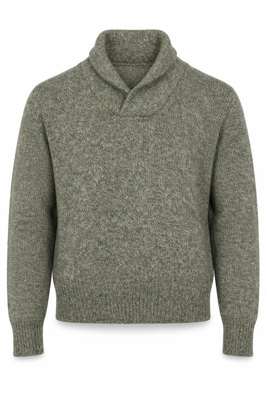 Front view of Boston Traders Men's Green Wool Roll Neck Jumper Sz S