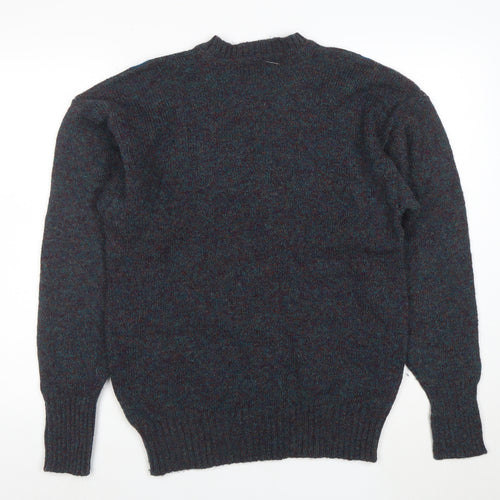 Savile Row Men's Blue Wool Argyle Pullover Jumper M
