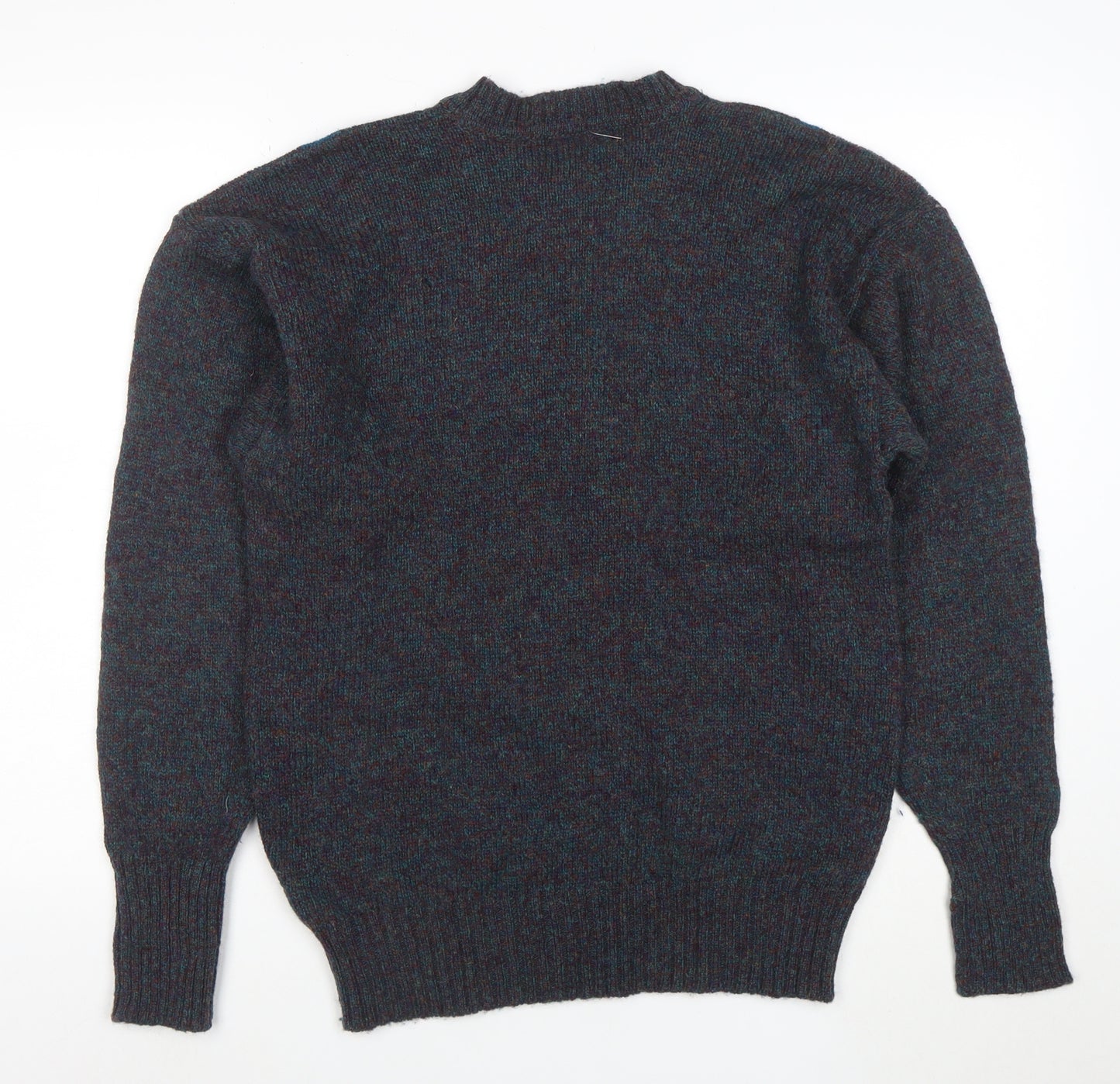 Savile Row Men's Blue Wool Argyle Pullover Jumper M