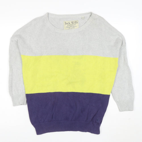 Jack Wills Women’s Multicoloured Cotton Knit Jumper Size 14