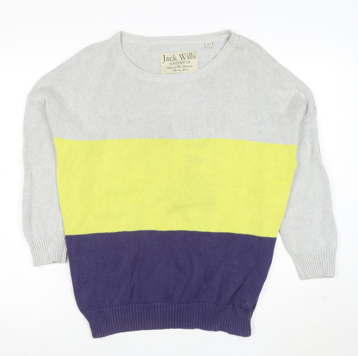 Jack Wills Women’s Multicoloured Cotton Knit Jumper Size 14