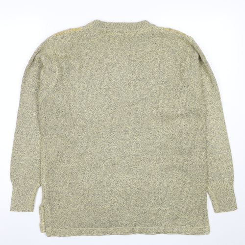 Mode de Paris Women’s Beige Sequin Floral Wool Blend Pullover Jumper M
